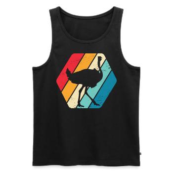 Strauß Vogelstrauß Vogel Afrika Retro - Männer Premium Bio Tank Top - Schwarz - Vorne - AI Model Male 178 light (178cm)