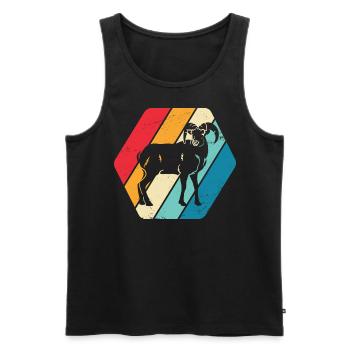 Goat Goat Buck Aries Animal Nature Retro - Men's Premium Organic Tank Top - black - Front - Michal (187cm)