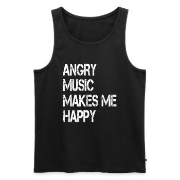 Angry Music Makes Me Happy Metal Music Metalhead - Männer Premium Bio Tank Top - Schwarz - Vorne - Michal (187cm)