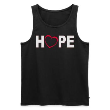 Hope with heart - Men's Premium Organic Tank Top - black - Front - Michal (187cm)
