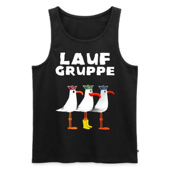 Lauf Gruppe Training Laufen Joggen Sport Jogger - Männer Premium Bio Tank Top - Schwarz - Vorne - Michal (187cm)