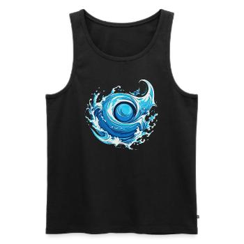 Elemental Water - Men's Premium Organic Tank Top - black - Front - AI Model Male 178 light (178cm)