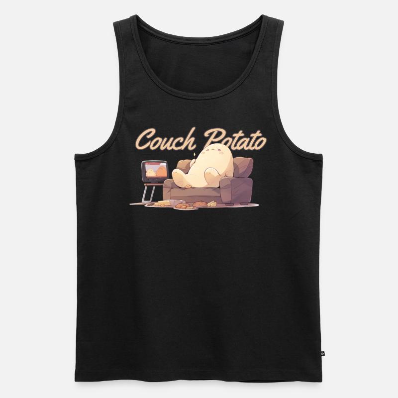 Couch Potato - Männer Premium Bio Tank Top - Schwarz