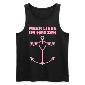 Meerliebe hoodie Meer Liebe im Herzen Heimat - Männer Premium Bio Tank Top - Schwarz - Vorne - AI Model Male 178 light (178cm)