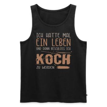 Leben einer Koch / Kochgeselle. Lustiger Spruch. - Männer Premium Bio Tank Top - Schwarz - Vorne - Michal (187cm)