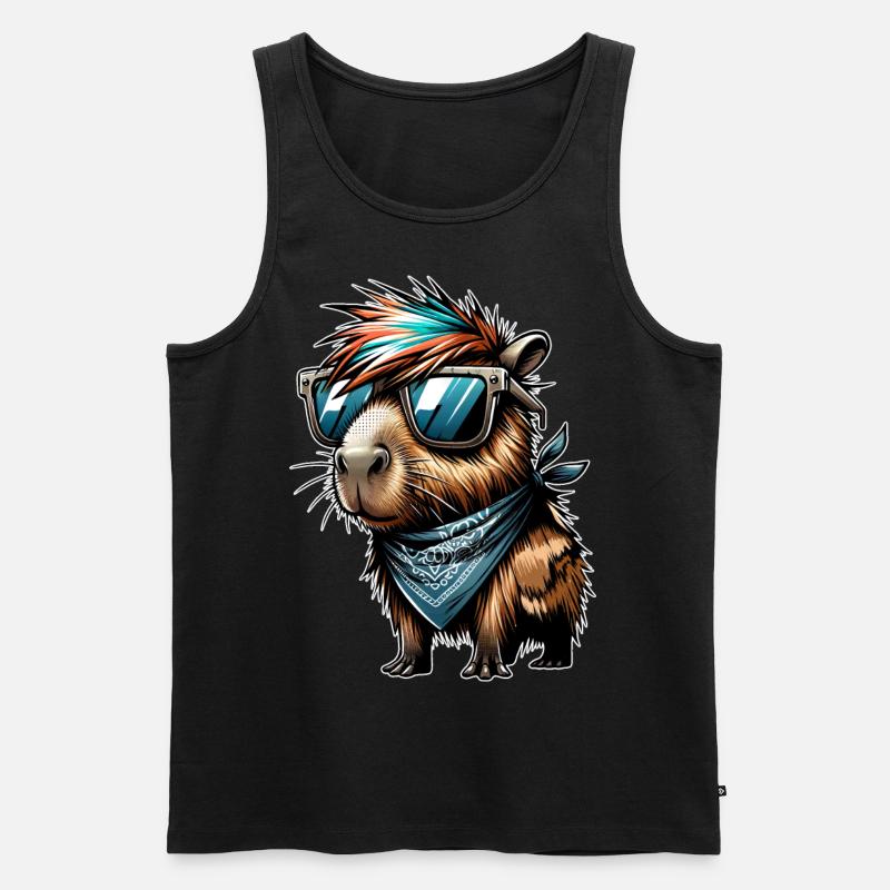 Capybara - Männer Premium Bio Tank Top - Schwarz