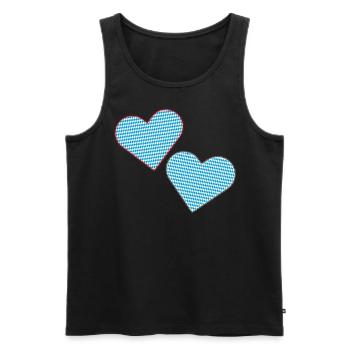 Bayrische Herzen als Patches. - Männer Premium Bio Tank Top - Schwarz - Vorne - AI Model Male 178 light (178cm)