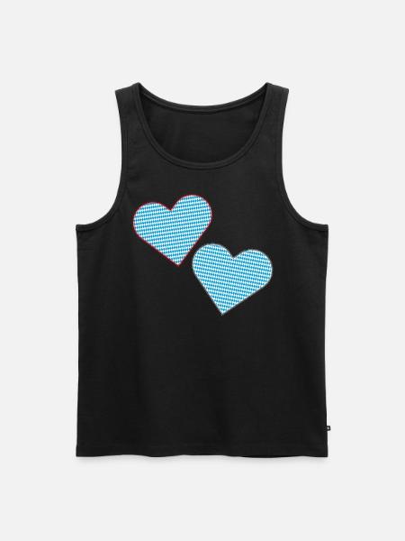 Bavarian hearts as patches. - Men's Premium Organic Tank Top - black