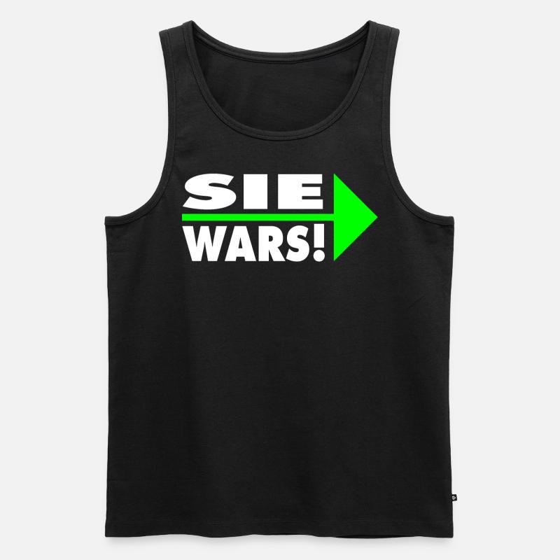 Sie wars! Partner- oder Partyshirt - Männer Premium Bio Tank Top - Schwarz
