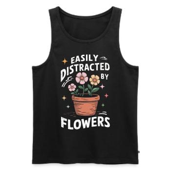 Jardin Jardinage Plantes Fleurs - Débardeur bio Premium Homme - noir - Devant - Michal (187cm)