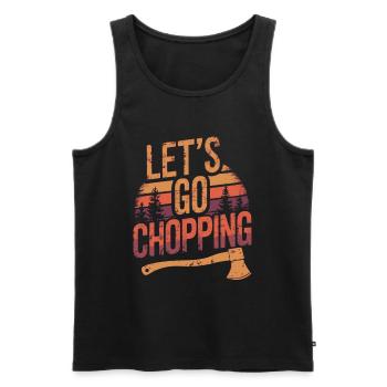 Lumberjack Wood Chopping Tree Cutter - Men's Premium Organic Tank Top - black - Front - AI Model Male 178 light (178cm)