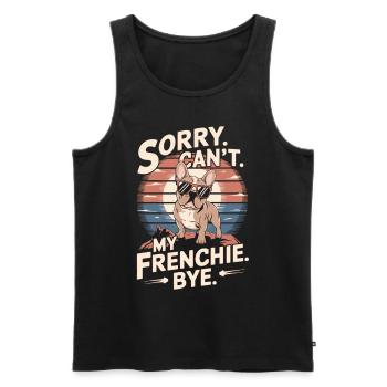 Bouledogue français avec lunettes de soleil vintage - Débardeur bio Premium Homme - noir - Devant - Michal (187cm)