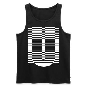 INITIAL U - Men's Premium Organic Tank Top - black - Front - Michal (187cm)