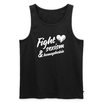 Fight sexism and homophobia - Männer Premium Bio Tank Top - Schwarz - Vorne - Michal (187cm)