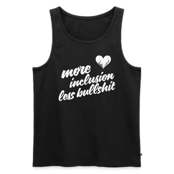 more inclusion less bullshit - Männer Premium Bio Tank Top - Schwarz - Vorne - AI Model Male 178 light (178cm)