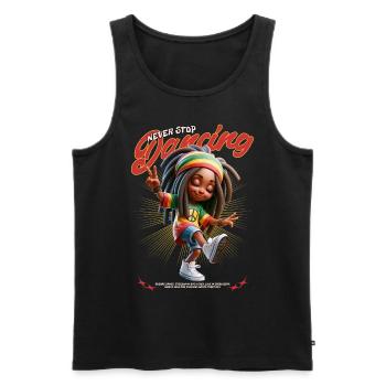 N’arrête jamais de danser Reggae Rasta Girl - Débardeur bio Premium Homme - noir - Devant - Michal (187cm)