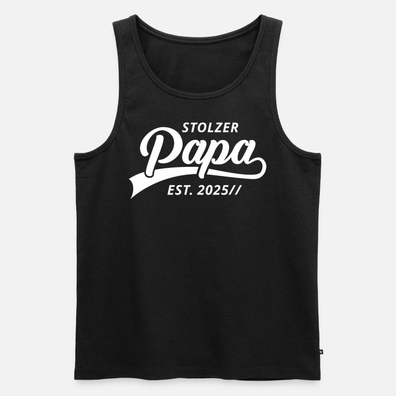 Stolzer Papa 2025 Männer Geschenkidee - Männer Premium Bio Tank Top - Schwarz