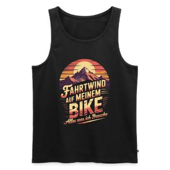 Mountainbike Downhill Berge Vintage Spruch - Männer Premium Bio Tank Top - Schwarz - Vorne - AI Model Male 178 light (178cm)