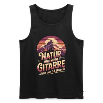 Natur und meine Gitarre - Männer Premium Bio Tank Top - Schwarz - Vorne - Michal (187cm)