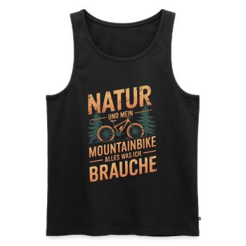 Mountainbike Downhill Berge Vintage Spruch - Männer Premium Bio Tank Top - Schwarz - Vorne - Michal (187cm)