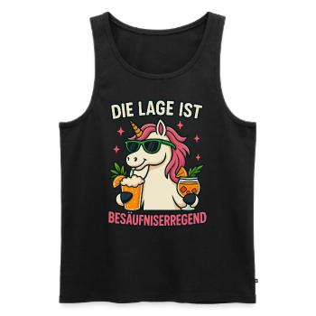 Party Spruch - Einhorn - Männer Premium Bio Tank Top - Schwarz - Vorne - Michal (187cm)