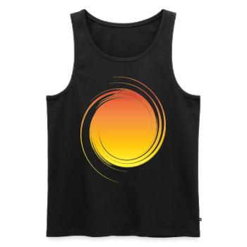 Strudel - goldene Spirale - Sonne - Männer Premium Bio Tank Top - Schwarz - Vorne - AI Model Male 178 light (178cm)