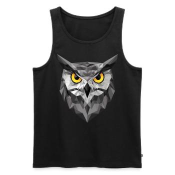 Low Poly Owl – un design moderne pour les petits malins - Débardeur bio Premium Homme - noir - Devant - Michal (187cm)