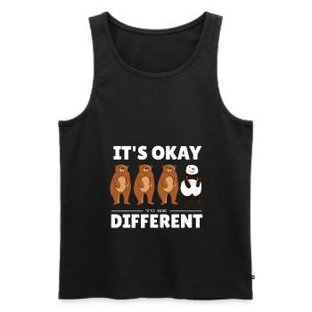 It’s Ok To Be A Little Different Panda Bear Shirt - Débardeur bio Premium Homme - noir - Devant - AI Model Male 178 light (178cm)