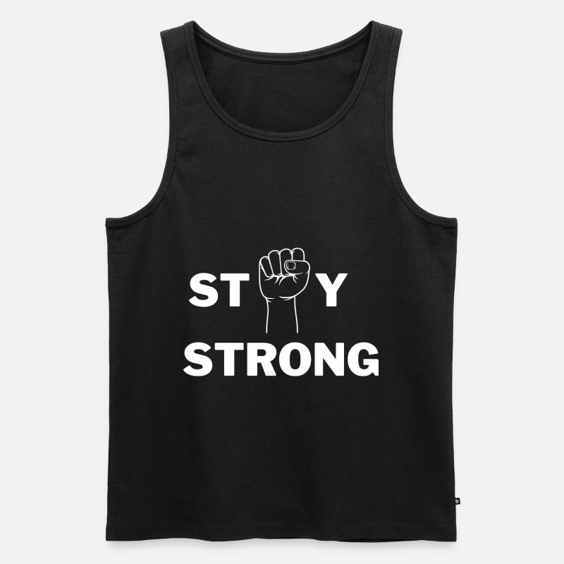 stay strong - Männer Premium Bio Tank Top - Schwarz