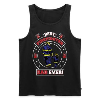 Firefighter - Father and Son Fire Brigade 112 - Men's Premium Organic Tank Top - black - Front - AI Model Male 178 light (178cm)