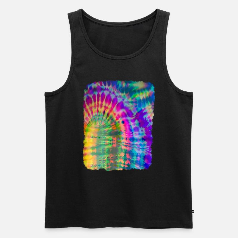 Tie Dye Batik - Männer Premium Bio Tank Top - Schwarz