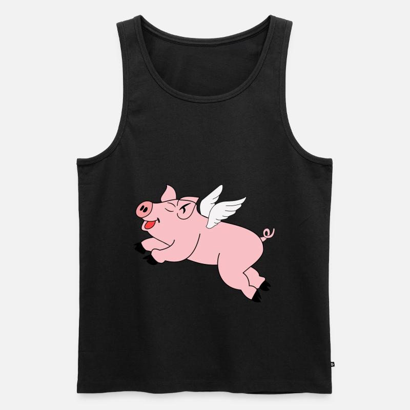 Schwein fliegende Geschenk - Männer Premium Bio Tank Top - Schwarz