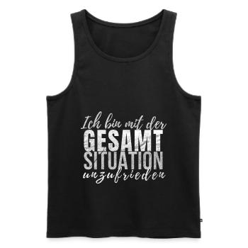 Ich bin mit der Gesamtsituation unzufrieden - Männer Premium Bio Tank Top - Schwarz - Vorne - Michal (187cm)