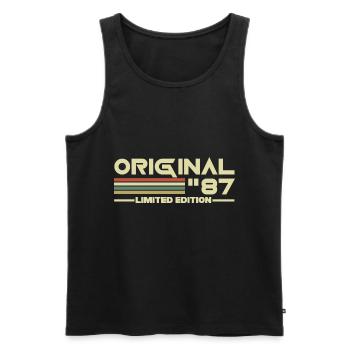 1987 - Männer Premium Bio Tank Top - Schwarz - Vorne - AI Model Male 178 light (178cm)