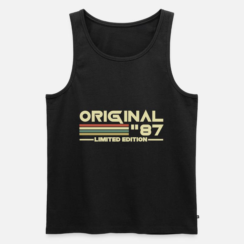 1987 - Männer Premium Bio Tank Top - Schwarz