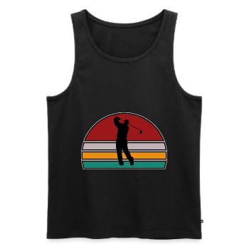 Golf - Männer Premium Bio Tank Top - Schwarz - Vorne - Michal (187cm)