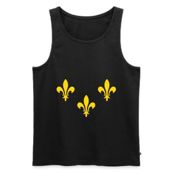 Fleur de Lys - Débardeur bio Premium Homme - noir - Devant - AI Model Male 178 light (178cm)