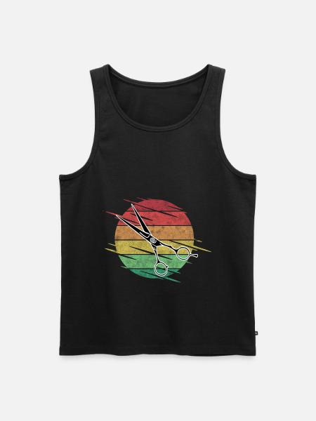 Friseur Schere - Männer Premium Bio Tank Top - Schwarz