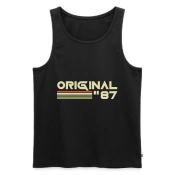 1987 - Männer Premium Bio Tank Top - Schwarz - Vorne - AI Model Male 178 light (178cm)
