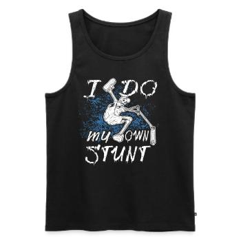 Stunt Scooter Tretroller - Männer Premium Bio Tank Top - Schwarz - Vorne - AI Model Male 178 light (178cm)
