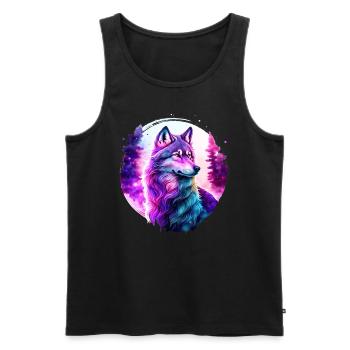 Wolf - Men's Premium Organic Tank Top - black - Front - Michal (187cm)