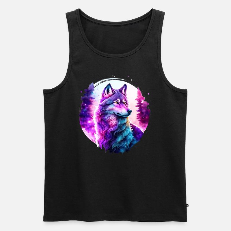 Wolf - Männer Premium Bio Tank Top - Schwarz