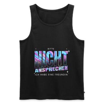 Bitte nicht ansprechen ich habe eine Freundin - Männer Premium Bio Tank Top - Schwarz - Vorne - AI Model Male 178 light (178cm)