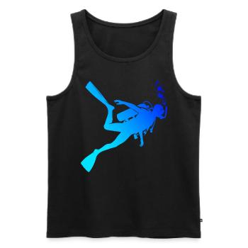 Diving Diver Diving Diver Men Free Dive - Men's Premium Organic Tank Top - black - Front - AI Model Male 178 light (178cm)
