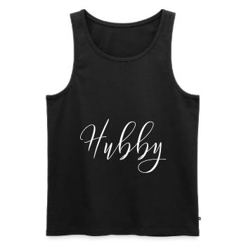 Men's Hubby Wifey Just Married Tee Couples T-Shirt - Männer Premium Bio Tank Top - Schwarz - Vorne - AI Model Male 178 light (178cm)