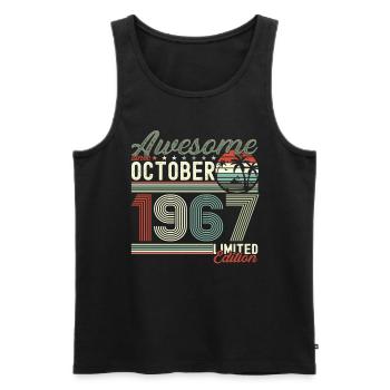 Awesome October 1967 55th Birthday Gift - Men's Premium Organic Tank Top - black - Front - AI Model Male 178 light (178cm)