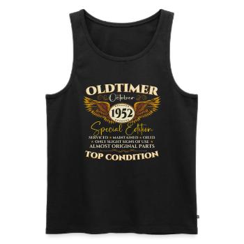 Oldtimer Octobre 1952 cadeau de 70e anniversaire - Débardeur bio Premium Homme - noir - Devant - Michal (187cm)