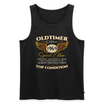 Oldtimer October 1969 53rd birthday gift - Men's Premium Organic Tank Top - black - Front - Michal (187cm)