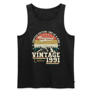 Original Oktober 1991 31. Geburtstag Geschenk Cool - Männer Premium Bio Tank Top - Schwarz - Vorne - Michal (187cm)