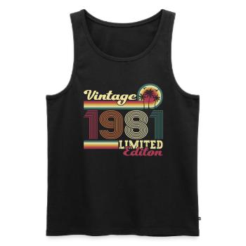 Original vintage 1981 41st birthday gift - Men's Premium Organic Tank Top - black - Front - Michal (187cm)
